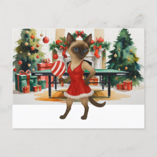 Cartes Pour Fêtes Annuelles Ping Pong Noël Thème pour les Amoureux de les chat