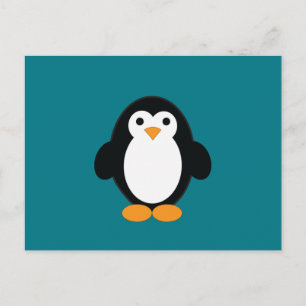 Cartes Pour Fêtes Annuelles Pingouin à caricature mignonne