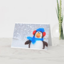 Pingouin de Noël heureux