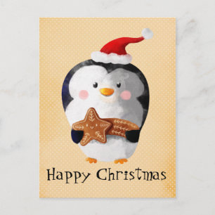 Cartes Pour Fêtes Annuelles Pingouin de Noël mignon