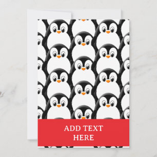 Cartes Pour Fêtes Annuelles Pingouin gras mignon sur tout le Motif d'impressio