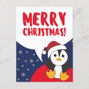 Cartes Pour Fêtes Annuelles Pingouin Noël Neige Hiver Animaux Penguins Hol