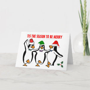 Cartes Pour Fêtes Annuelles Pingouins Dansants De Noël Cette Saison D'Être Joy
