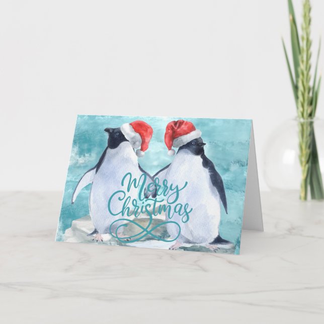 Cartes Pour Fêtes Annuelles Pingouins de Noël (Devant)