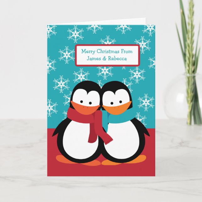 Cartes Pour Fêtes Annuelles Pingouins de Noël (Devant)