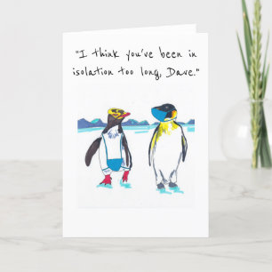 Cartes Pour Fêtes Annuelles Pingouins d'isolement portant des masques de visag