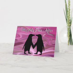 Cartes Pour Fêtes Annuelles Pingouins mignons tenant des mains