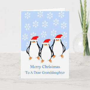 Cartes Pour Fêtes Annuelles Pingouins Noël de la petite-fille