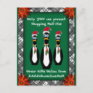 Cartes Pour Fêtes Annuelles Pingouins Père Noël Humoristiques (Personnalisés)