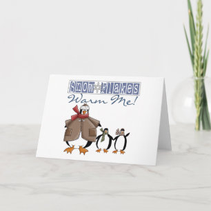 Cartes Pour Fêtes Annuelles Pingouins Snowflakes Chaleureux Me Holiday