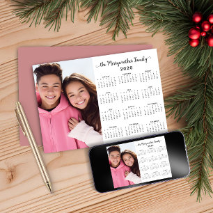 Cartes Pour Fêtes Annuelles Pink 2025 Moderne Minimaliste Calendrier photo de 