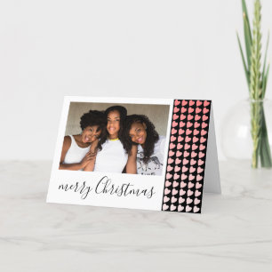 Cartes Pour Fêtes Annuelles Pink Black Heart Joyeux Noël Photo