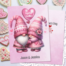 Pink Gnome Valentine Couple Apat