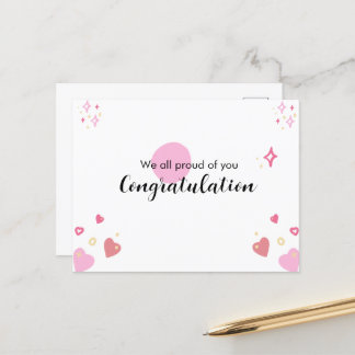 Cartes Pour Fêtes Annuelles Pink Graduation Félicitation Card