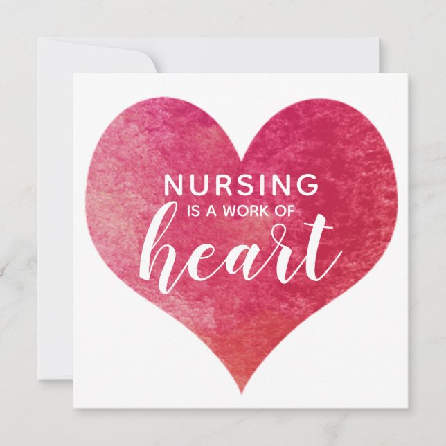 Cartes Pour Fêtes Annuelles Pink Nuring Est Une Oeuvre De Coeur Valentines (Devant)