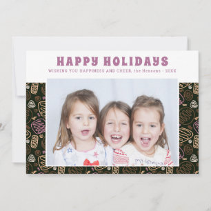 Cartes Pour Fêtes Annuelles Pink One Line Art Vacances Artistiques Famille Pho