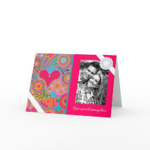 Pink Paisley Garden Personalized Photo Valentine