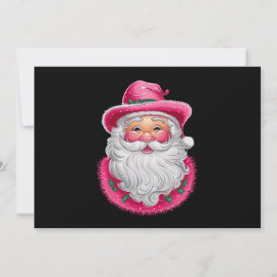 Cartes Pour Fêtes Annuelles Pink Père Noël Retro Noël Correspondance de famill