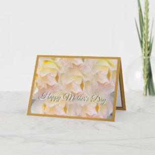 Cartes Pour Fêtes Annuelles Pink Rose Cluster Golden Mothers Day Card