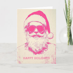Cartes Pour Fêtes Annuelles Pink Santa Claus Fun Noël Décontracté