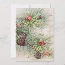 Pins de Noël et peinture à fleurs