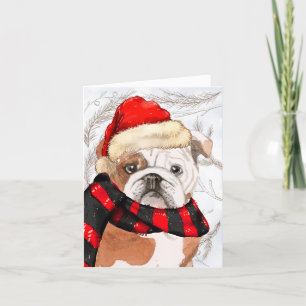 Cartes Pour Fêtes Annuelles Pins et Noël des Bulldog anglais