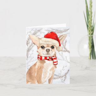Cartes Pour Fêtes Annuelles Pins et Noël Tan Chihuahua
