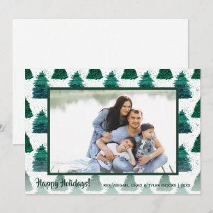 Cartes Pour Fêtes Annuelles Pins neigeux Photo de Noël