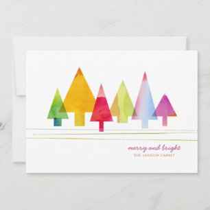 Cartes Pour Fêtes Annuelles Pins peints