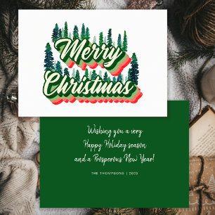 Cartes Pour Fêtes Annuelles Pins super Paysage Retro Photo Noël
