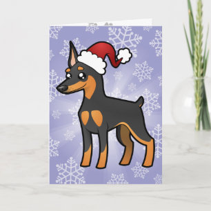 Cartes Pour Fêtes Annuelles Pinscher miniature de Noël / Manchester Terrier
