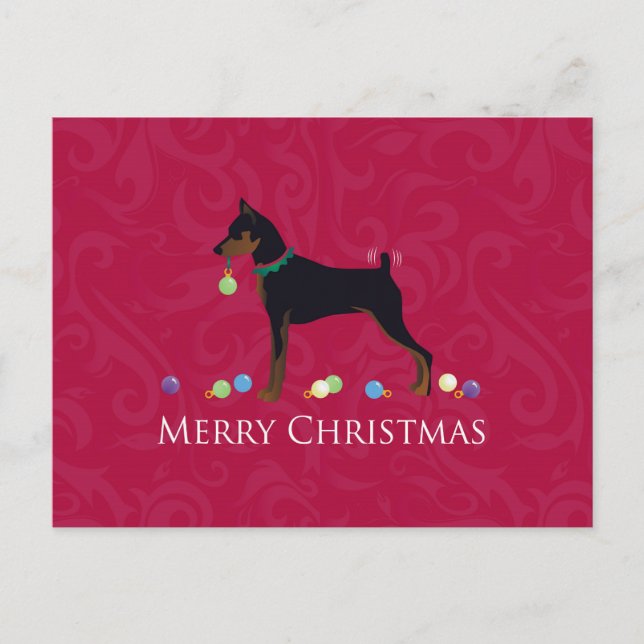 Cartes Pour Fêtes Annuelles Pinscher miniature Salutations (Devant)