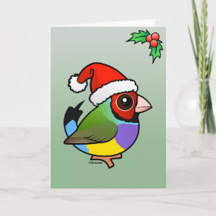 Cartes Pour Fêtes Annuelles Pinson de Gouldian de Noël