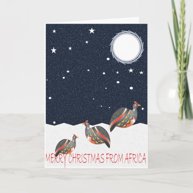 CARTES POUR FÊTES ANNUELLES PINTADE DE NOËL 35 (Devant)