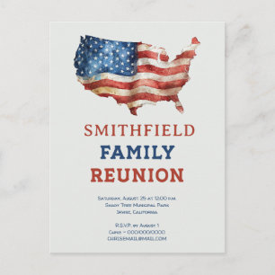Cartes Pour Fêtes Annuelles Pique-nique Barbecue Patriotique USA Réunion de Fa