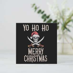 Cartes Pour Fêtes Annuelles Pirate des Fêtes Yo Ho Ho Noël Santa Voile 