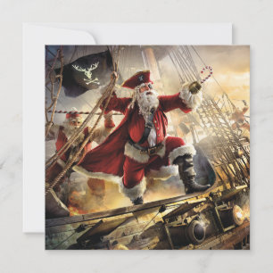 Cartes Pour Fêtes Annuelles Pirate Père Noël