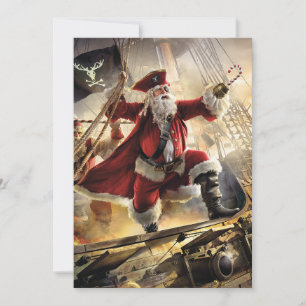 Cartes Pour Fêtes Annuelles Pirate Père Noël