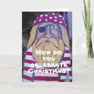 CARTES POUR FÊTES ANNUELLES PIRATE SOUHAITE UN "JOYEUX NOËL" À SA MANIÈRE !