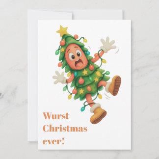 Cartes Pour Fêtes Annuelles Pire Noël saucisse jamais ! Drôle salami personnal