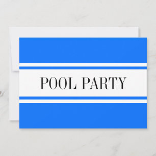Cartes Pour Fêtes Annuelles PISCINE PARTY Bleu Nautique Blancs de course