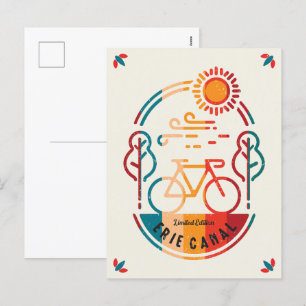 Cartes Pour Fêtes Annuelles Piste cyclable Retro Erie Canal.