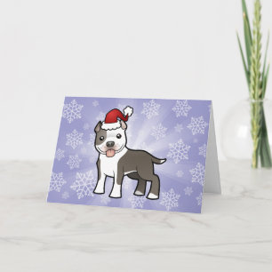 Cartes Pour Fêtes Annuelles Pitbull de Noël / American Staffordshire Terrier