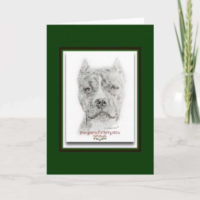 Cartes Pour Fêtes Annuelles Pitbull Terrier américain (Devant)