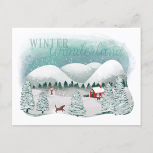 Cartes Pour Fêtes Annuelles Pittoresque Winter Wonderland