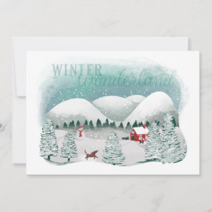 Cartes Pour Fêtes Annuelles Pittoresque Winter Wonderland