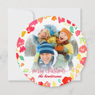 Cartes Pour Fêtes Annuelles PixDezines Aquarelle de Noël/Photo de vacances