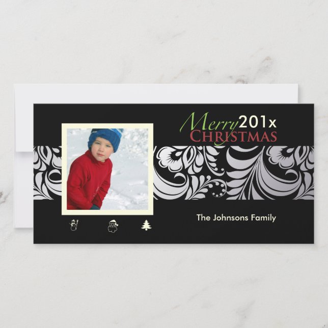 Cartes Pour Fêtes Annuelles PixDezines Bellissimo Damask, christmas (Devant)