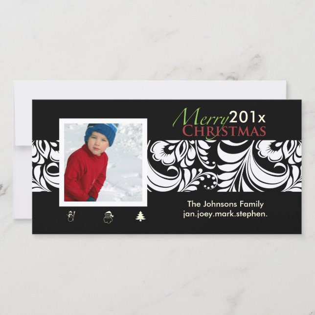 Cartes Pour Fêtes Annuelles PixDezines Bellissimo Damask, christmas (Devant)