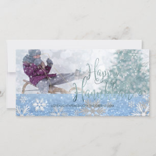 Cartes Pour Fêtes Annuelles PixDezines Happy Hanoukka Snow Bokeh